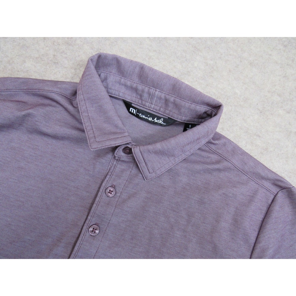 Travis Mathew Men Purple Heather Short Sleeve Golf Polo Shirt S